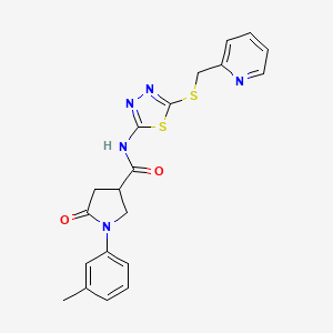 molecular formula C20H19N5O2S2 B3296832 1-(3-methylphenyl)-5-oxo-N-(5-{[(pyridin-2-yl)methyl]sulfanyl}-1,3,4-thiadiazol-2-yl)pyrrolidine-3-carboxamide CAS No. 894029-71-1