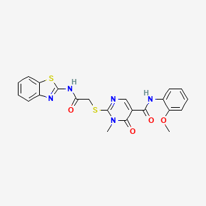 2-({[(1,3-benzothiazol-2-yl)carbamoyl]methyl}sulfanyl)-N-(2-methoxyphenyl)-1-methyl-6-oxo-1,6-dihydropyrimidine-5-carboxamide