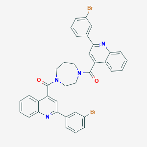 molecular formula C37H28Br2N4O2 B329686 2-(3-Bromophenyl)-4-[(4-{[2-(3-bromophenyl)-4-quinolinyl]carbonyl}-1,4-diazepan-1-yl)carbonyl]quinoline 