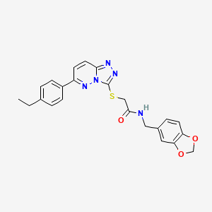 molecular formula C23H21N5O3S B3296868 N-(1,3-benzodioxol-5-ylmethyl)-2-{[6-(4-ethylphenyl)[1,2,4]triazolo[4,3-b]pyridazin-3-yl]thio}acetamide CAS No. 894049-62-8