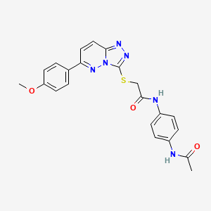 molecular formula C22H20N6O3S B3296884 N-(4-acetamidophenyl)-2-((6-(4-methoxyphenyl)-[1,2,4]triazolo[4,3-b]pyridazin-3-yl)thio)acetamide CAS No. 894051-46-8