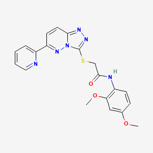 molecular formula C20H18N6O3S B3296895 N-(2,4-dimethoxyphenyl)-2-((6-(pyridin-2-yl)-[1,2,4]triazolo[4,3-b]pyridazin-3-yl)thio)acetamide CAS No. 894053-87-3