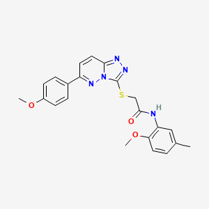 molecular formula C22H21N5O3S B3296902 N-(2-methoxy-5-methylphenyl)-2-{[6-(4-methoxyphenyl)-[1,2,4]triazolo[4,3-b]pyridazin-3-yl]sulfanyl}acetamide CAS No. 894054-75-2