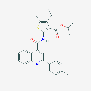 molecular formula C29H30N2O3S B329691 Isopropyl 2-({[2-(3,4-dimethylphenyl)-4-quinolinyl]carbonyl}amino)-4-ethyl-5-methyl-3-thiophenecarboxylate 