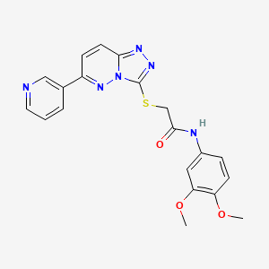 molecular formula C20H18N6O3S B3296911 N-(3,4-dimethoxyphenyl)-2-[(6-pyridin-3-yl-[1,2,4]triazolo[4,3-b]pyridazin-3-yl)sulfanyl]acetamide CAS No. 894057-55-7