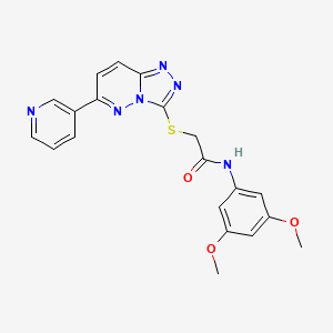molecular formula C20H18N6O3S B3296924 N-(3,5-dimethoxyphenyl)-2-((6-(pyridin-3-yl)-[1,2,4]triazolo[4,3-b]pyridazin-3-yl)thio)acetamide CAS No. 894058-82-3