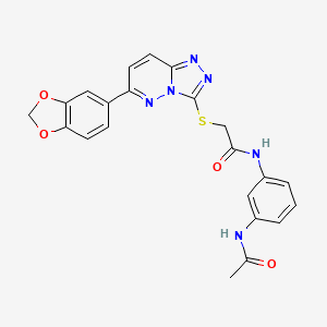 molecular formula C22H18N6O4S B3296926 N-[3-(acetylamino)phenyl]-2-{[6-(1,3-benzodioxol-5-yl)[1,2,4]triazolo[4,3-b]pyridazin-3-yl]thio}acetamide CAS No. 894064-38-1