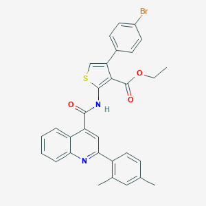 Ethyl 4-(4-bromophenyl)-2-({[2-(2,4-dimethylphenyl)-4-quinolinyl]carbonyl}amino)-3-thiophenecarboxylate