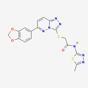 2-((6-(benzo[d][1,3]dioxol-5-yl)-[1,2,4]triazolo[4,3-b]pyridazin-3-yl)thio)-N-(5-methyl-1,3,4-thiadiazol-2-yl)acetamide