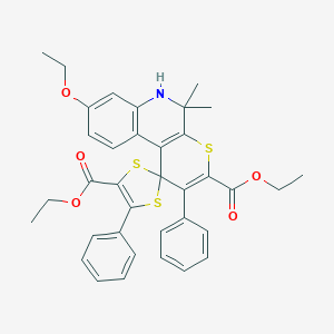 Diethyl 8'-ethoxy-5',5'-dimethyl-2',5-diphenyl-5',6'-dihydrospiro[1,3-dithiole-2,1'-thiopyrano[2,3-c]quinoline]-3',4-dicarboxylate