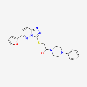 molecular formula C21H20N6O2S B3296941 6-(2-Furyl)-3-{[2-oxo-2-(4-phenylpiperazin-1-yl)ethyl]thio}[1,2,4]triazolo[4,3-b]pyridazine CAS No. 894067-60-8