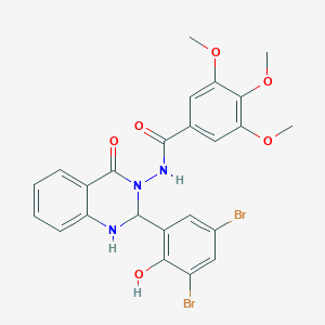 N-(2-(3,5-dibromo-2-hydroxyphenyl)-4-oxo-1,4-dihydro-3(2H)-quinazolinyl)-3,4,5-trimethoxybenzamide