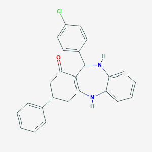 6-(4-Chlorophenyl)-9-phenyl-5,6,8,9,10,11-hexahydrobenzo[b][1,4]benzodiazepin-7-one