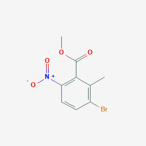 molecular formula C9H8BrNO4 B3296972 Benzoic acid, 3-bromo-2-methyl-6-nitro-, methyl ester CAS No. 894351-65-6