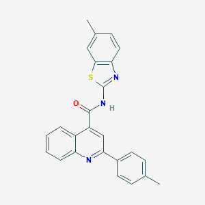 molecular formula C25H19N3OS B329698 N-(6-methyl-1,3-benzothiazol-2-yl)-2-(4-methylphenyl)-4-quinolinecarboxamide 