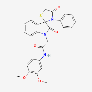 N-(3,4-dimethoxyphenyl)-2-{2,4'-dioxo-3'-phenyl-1,2-dihydrospiro[indole-3,2'-[1,3]thiazolidine]-1-yl}acetamide