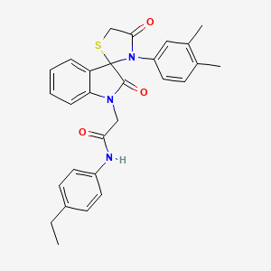 molecular formula C28H27N3O3S B3296991 2-[3'-(3,4-dimethylphenyl)-2,4'-dioxo-1,2-dihydrospiro[indole-3,2'-[1,3]thiazolidine]-1-yl]-N-(4-ethylphenyl)acetamide CAS No. 894557-23-4