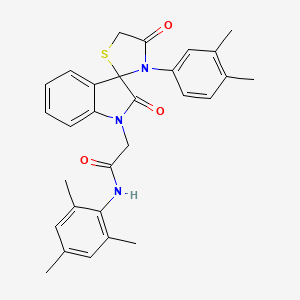 molecular formula C29H29N3O3S B3296994 2-[3'-(3,4-dimethylphenyl)-2,4'-dioxo-1,2-dihydrospiro[indole-3,2'-[1,3]thiazolidine]-1-yl]-N-(2,4,6-trimethylphenyl)acetamide CAS No. 894558-04-4