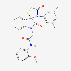 molecular formula C27H25N3O4S B3297002 2-[3'-(3,5-dimethylphenyl)-2,4'-dioxo-1,2-dihydrospiro[indole-3,2'-[1,3]thiazolidine]-1-yl]-N-(2-methoxyphenyl)acetamide CAS No. 894559-02-5