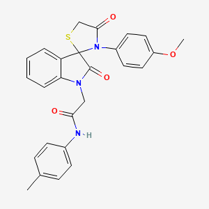 molecular formula C26H23N3O4S B3297009 2-[3'-(4-methoxyphenyl)-2,4'-dioxo-1,2-dihydrospiro[indole-3,2'-[1,3]thiazolidine]-1-yl]-N-(4-methylphenyl)acetamide CAS No. 894560-66-8