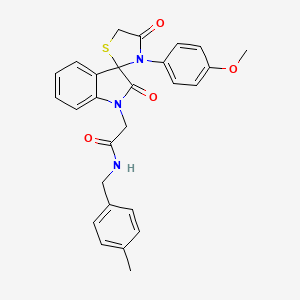 molecular formula C27H25N3O4S B3297014 2-[3'-(4-methoxyphenyl)-2,4'-dioxo-1,2-dihydrospiro[indole-3,2'-[1,3]thiazolidine]-1-yl]-N-[(4-methylphenyl)methyl]acetamide CAS No. 894560-87-3