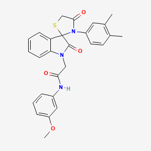 molecular formula C27H25N3O4S B3297021 2-[3'-(3,4-dimethylphenyl)-2,4'-dioxo-1,2-dihydrospiro[indole-3,2'-[1,3]thiazolidine]-1-yl]-N-(3-methoxyphenyl)acetamide CAS No. 894565-12-9