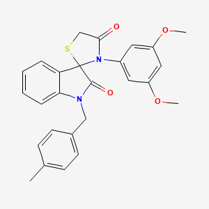 molecular formula C26H24N2O4S B3297024 3'-(3,5-Dimethoxyphenyl)-1-[(4-methylphenyl)methyl]-1,2-dihydrospiro[indole-3,2'-[1,3]thiazolidine]-2,4'-dione CAS No. 894567-90-9
