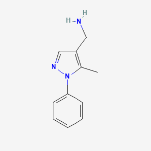 molecular formula C11H13N3 B3297045 (5-Methyl-1-phenyl-1H-pyrazol-4-yl)methanamine CAS No. 894779-67-0
