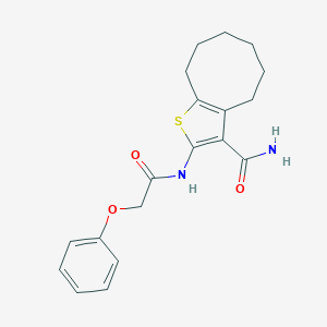 molecular formula C19H22N2O3S B329706 2-[(Phenoxyacetyl)amino]-4,5,6,7,8,9-hexahydrocycloocta[b]thiophene-3-carboxamide 