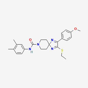 molecular formula C25H30N4O2S B3297061 N-(3,4-dimethylphenyl)-2-(ethylthio)-3-(4-methoxyphenyl)-1,4,8-triazaspiro[4.5]deca-1,3-diene-8-carboxamide CAS No. 894881-13-1