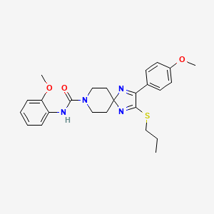 molecular formula C25H30N4O3S B3297065 N-(2-methoxyphenyl)-2-(4-methoxyphenyl)-3-(propylthio)-1,4,8-triazaspiro[4.5]deca-1,3-diene-8-carboxamide CAS No. 894883-18-2