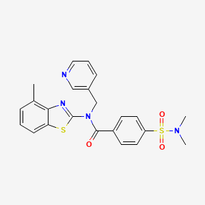 molecular formula C23H22N4O3S2 B3297100 4-(N,N-dimethylsulfamoyl)-N-(4-methylbenzo[d]thiazol-2-yl)-N-(pyridin-3-ylmethyl)benzamide CAS No. 894998-56-2