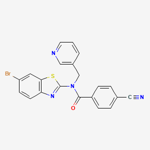 molecular formula C21H13BrN4OS B3297129 N-(6-bromobenzo[d]thiazol-2-yl)-4-cyano-N-(pyridin-3-ylmethyl)benzamide CAS No. 895025-02-2