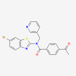 4-acetyl-N-(6-bromobenzo[d]thiazol-2-yl)-N-(pyridin-3-ylmethyl)benzamide