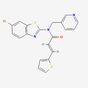 molecular formula C20H14BrN3OS2 B3297135 (E)-N-(6-bromobenzo[d]thiazol-2-yl)-N-(pyridin-3-ylmethyl)-3-(thiophen-2-yl)acrylamide CAS No. 895025-82-8