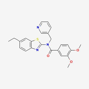molecular formula C24H23N3O3S B3297141 N-(6-ethylbenzo[d]thiazol-2-yl)-3,4-dimethoxy-N-(pyridin-3-ylmethyl)benzamide CAS No. 895027-80-2