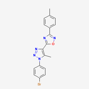 molecular formula C18H14BrN5O B3297147 5-[1-(4-bromophenyl)-5-methyl-1H-1,2,3-triazol-4-yl]-3-(4-methylphenyl)-1,2,4-oxadiazole CAS No. 895093-68-2