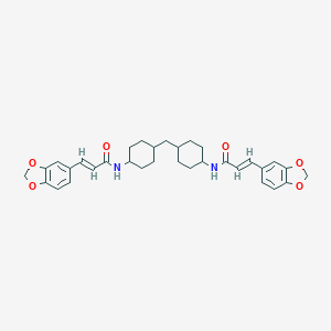 3-(1,3-benzodioxol-5-yl)-N-{4-[(4-{[3-(1,3-benzodioxol-5-yl)acryloyl]amino}cyclohexyl)methyl]cyclohexyl}acrylamide