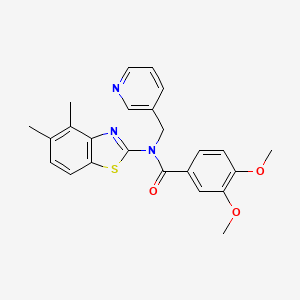 molecular formula C24H23N3O3S B3297211 N-(4,5-dimethylbenzo[d]thiazol-2-yl)-3,4-dimethoxy-N-(pyridin-3-ylmethyl)benzamide CAS No. 895417-13-7