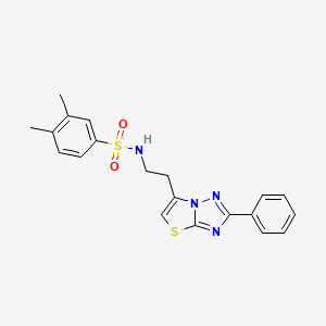 molecular formula C20H20N4O2S2 B3297217 3,4-dimethyl-N-[2-(2-phenyl-[1,3]thiazolo[3,2-b][1,2,4]triazol-6-yl)ethyl]benzenesulfonamide CAS No. 895419-91-7