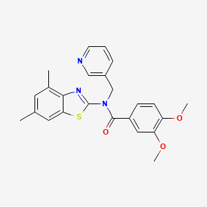 molecular formula C24H23N3O3S B3297220 N-(4,6-dimethylbenzo[d]thiazol-2-yl)-3,4-dimethoxy-N-(pyridin-3-ylmethyl)benzamide CAS No. 895420-17-4