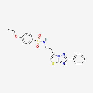 molecular formula C20H20N4O3S2 B3297232 4-ethoxy-N-(2-(2-phenylthiazolo[3,2-b][1,2,4]triazol-6-yl)ethyl)benzenesulfonamide CAS No. 895422-66-9