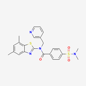 N-(5,7-dimethylbenzo[d]thiazol-2-yl)-4-(N,N-dimethylsulfamoyl)-N-(pyridin-3-ylmethyl)benzamide