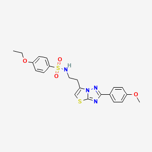 molecular formula C21H22N4O4S2 B3297252 4-ethoxy-N-(2-(2-(4-methoxyphenyl)thiazolo[3,2-b][1,2,4]triazol-6-yl)ethyl)benzenesulfonamide CAS No. 895426-49-0