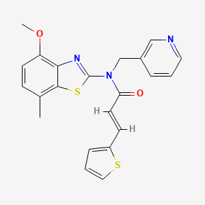 molecular formula C22H19N3O2S2 B3297260 (E)-N-(4-methoxy-7-methylbenzo[d]thiazol-2-yl)-N-(pyridin-3-ylmethyl)-3-(thiophen-2-yl)acrylamide CAS No. 895427-47-1