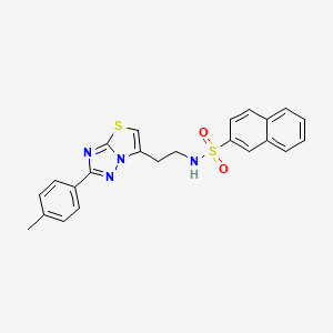 molecular formula C23H20N4O2S2 B3297262 N-(2-(2-(p-tolyl)thiazolo[3,2-b][1,2,4]triazol-6-yl)ethyl)naphthalene-2-sulfonamide CAS No. 895428-74-7