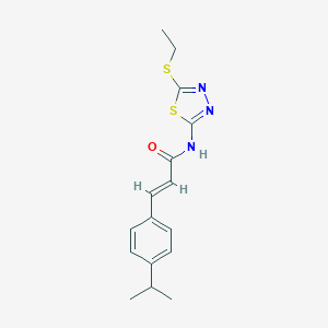 molecular formula C16H19N3OS2 B329732 N-[5-(ethylsulfanyl)-1,3,4-thiadiazol-2-yl]-3-(4-isopropylphenyl)acrylamide 