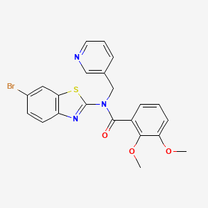molecular formula C22H18BrN3O3S B3297322 N-(6-bromobenzo[d]thiazol-2-yl)-2,3-dimethoxy-N-(pyridin-3-ylmethyl)benzamide CAS No. 895438-81-0