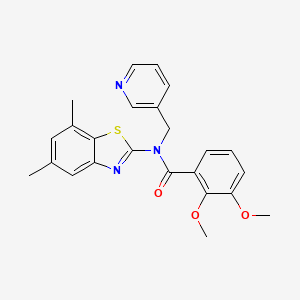 molecular formula C24H23N3O3S B3297353 N-(5,7-dimethylbenzo[d]thiazol-2-yl)-2,3-dimethoxy-N-(pyridin-3-ylmethyl)benzamide CAS No. 895440-25-2