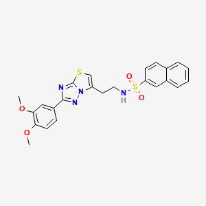 molecular formula C24H22N4O4S2 B3297366 N-(2-(2-(3,4-dimethoxyphenyl)thiazolo[3,2-b][1,2,4]triazol-6-yl)ethyl)naphthalene-2-sulfonamide CAS No. 895440-67-2